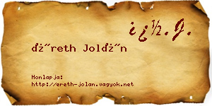 Éreth Jolán névjegykártya