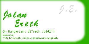 jolan ereth business card